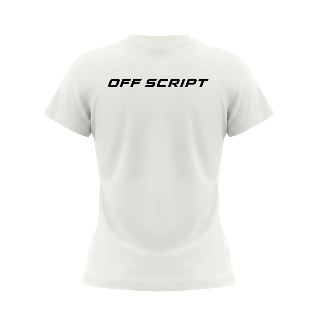 Drop Bear Women's Slim Fit Crewneck T-Shirt - White back 3D mockup