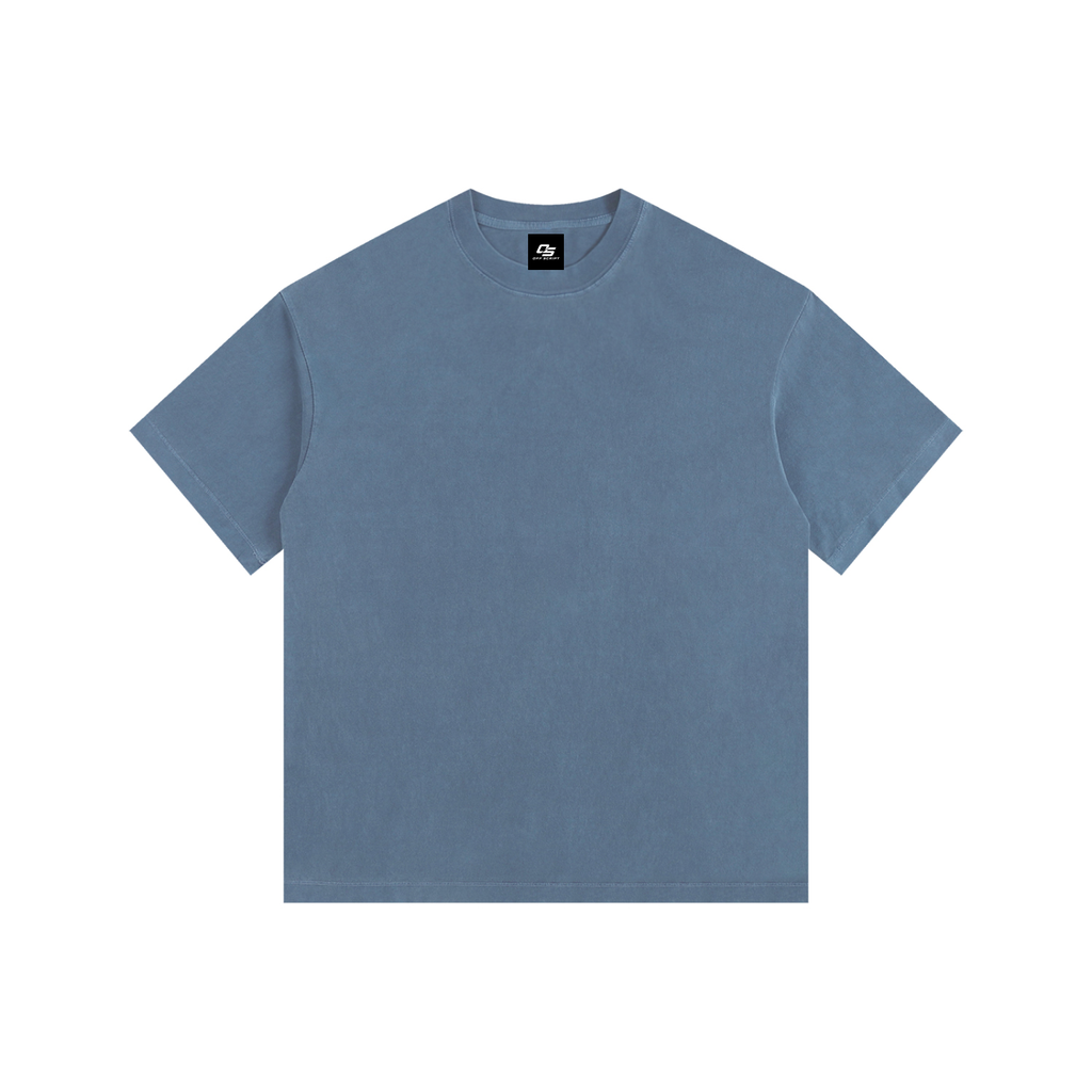 Royal Blue Unisex Vintage-Washed Oversized Cotton T-Shirt front view