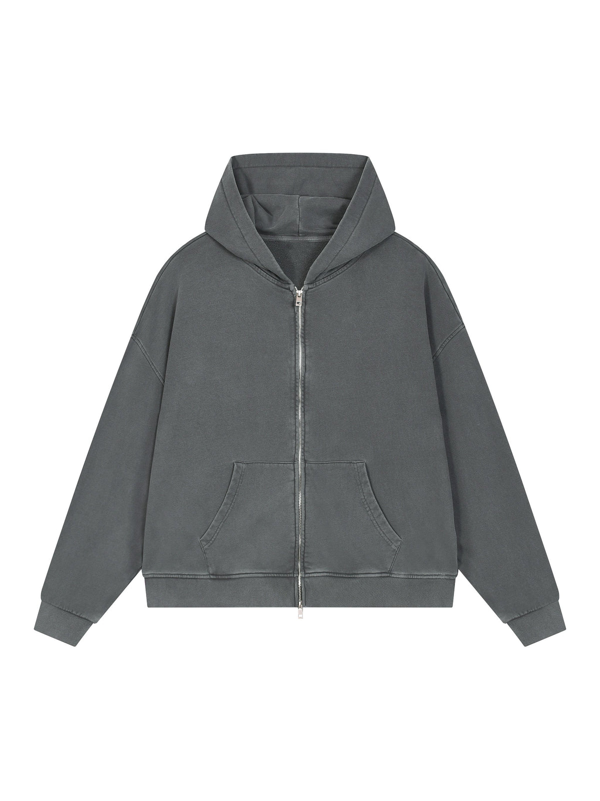 Unisex Vintage Wash Full Zip Boxy Hoodie
