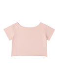 Off-Shoulder Rolled Hem Cotton T-Shirt