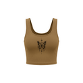 Celestial Butterfly Women’s Cropped Tank Top - Brown front mockup