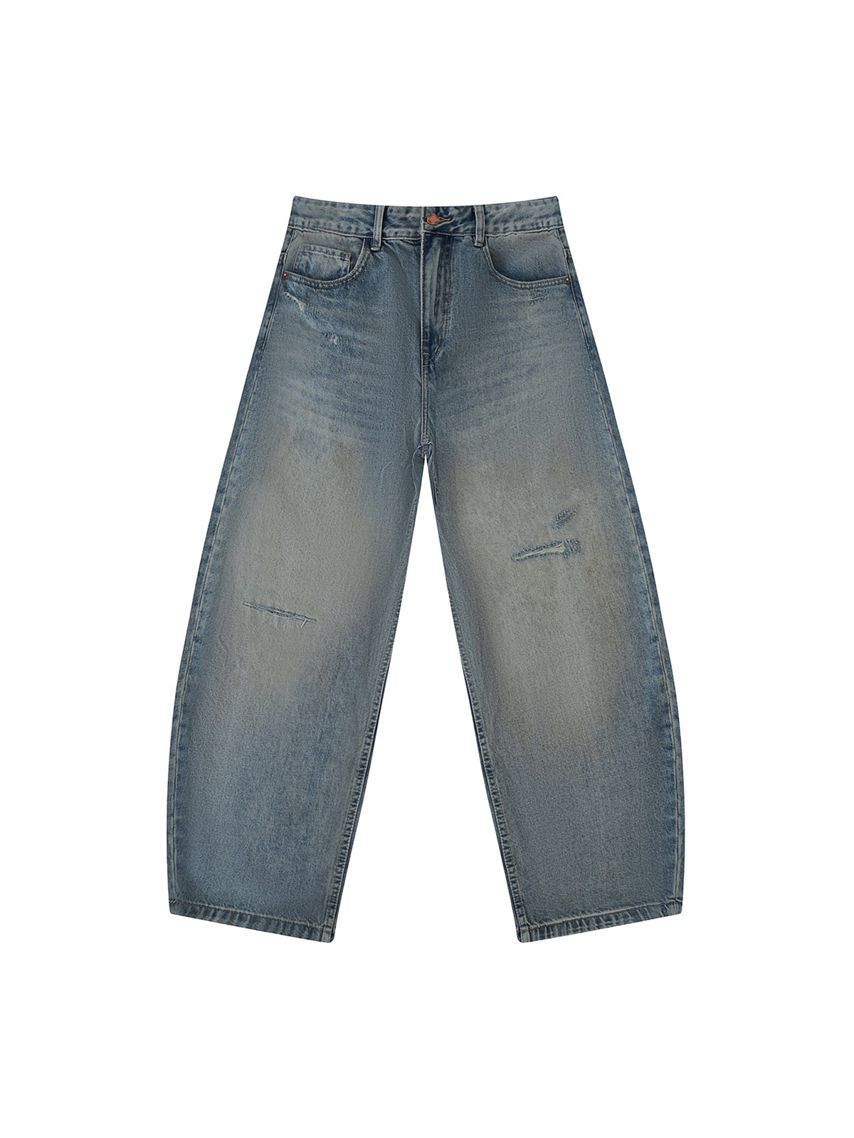 Men’s Distressed Barrel Leg Jeans