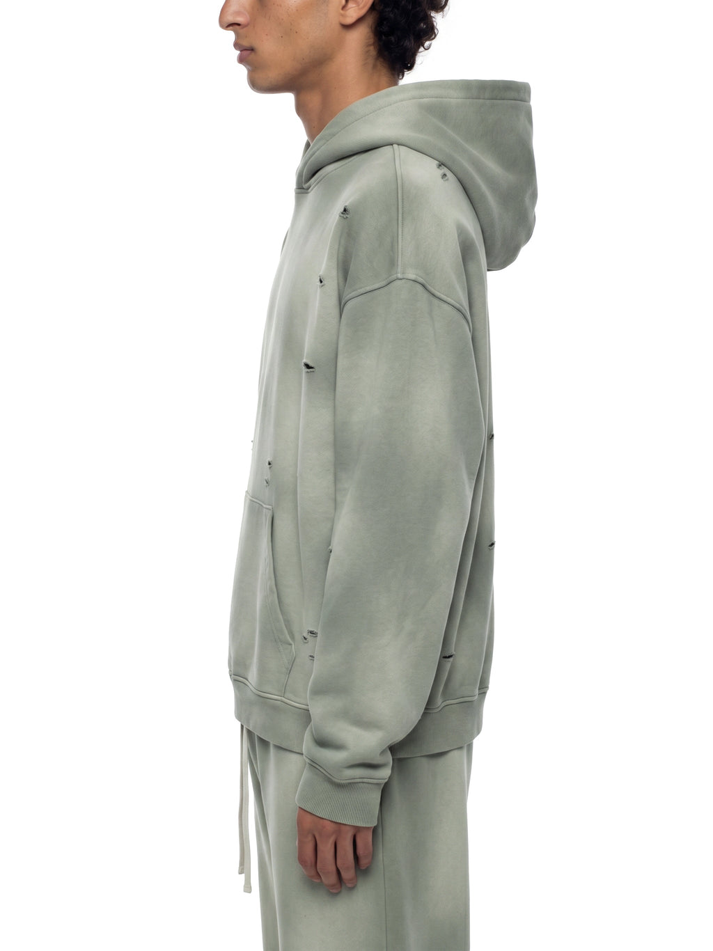 Unisex Sunfade Frayed Fleece Hoodie