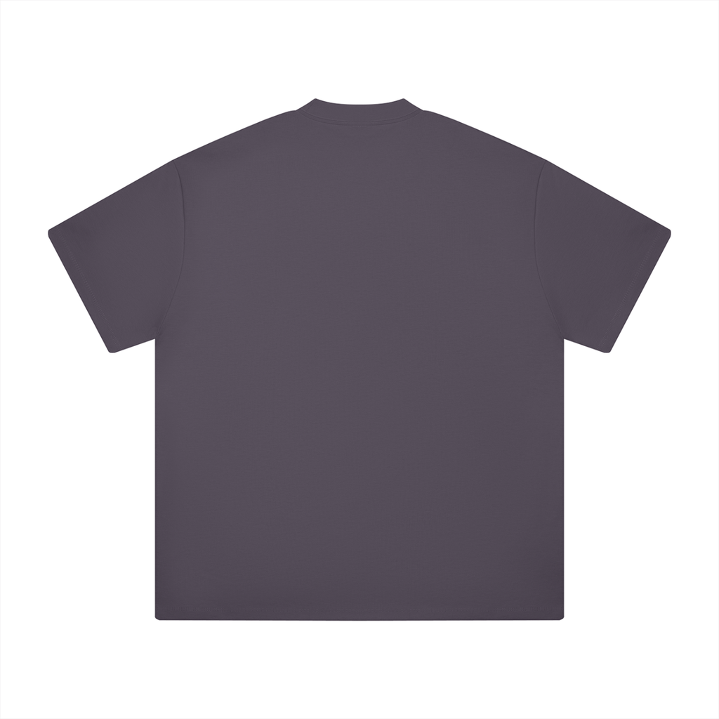 Plum Purple Heavyweight Drop Shoulder T-Shirt back product view