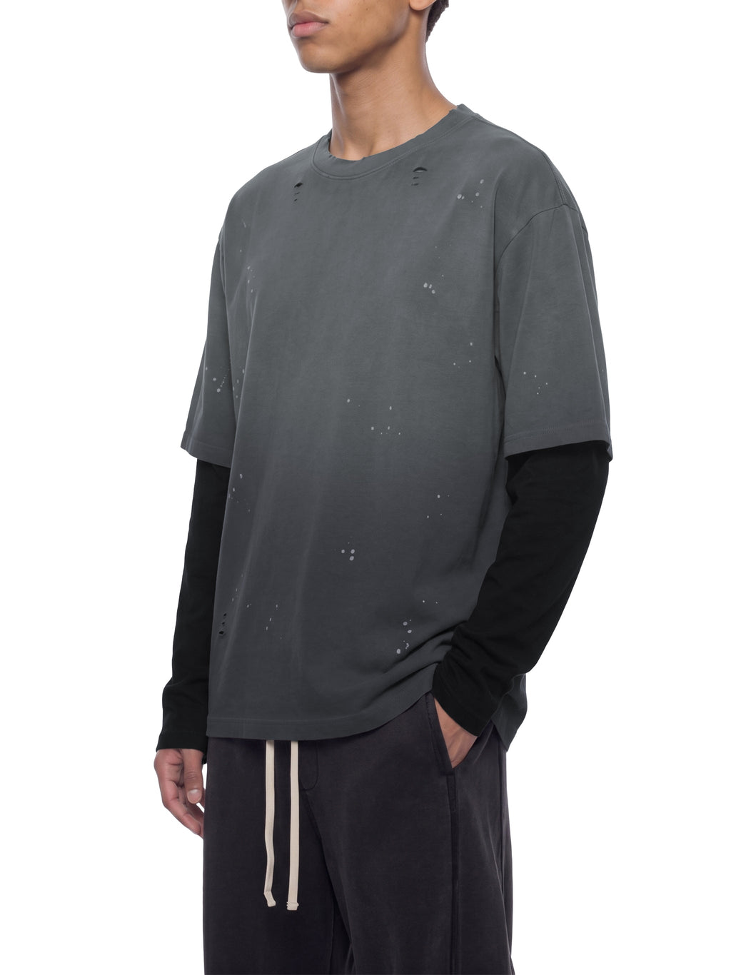 Unisex Vintage Wash Distressed Layer T-Shirt