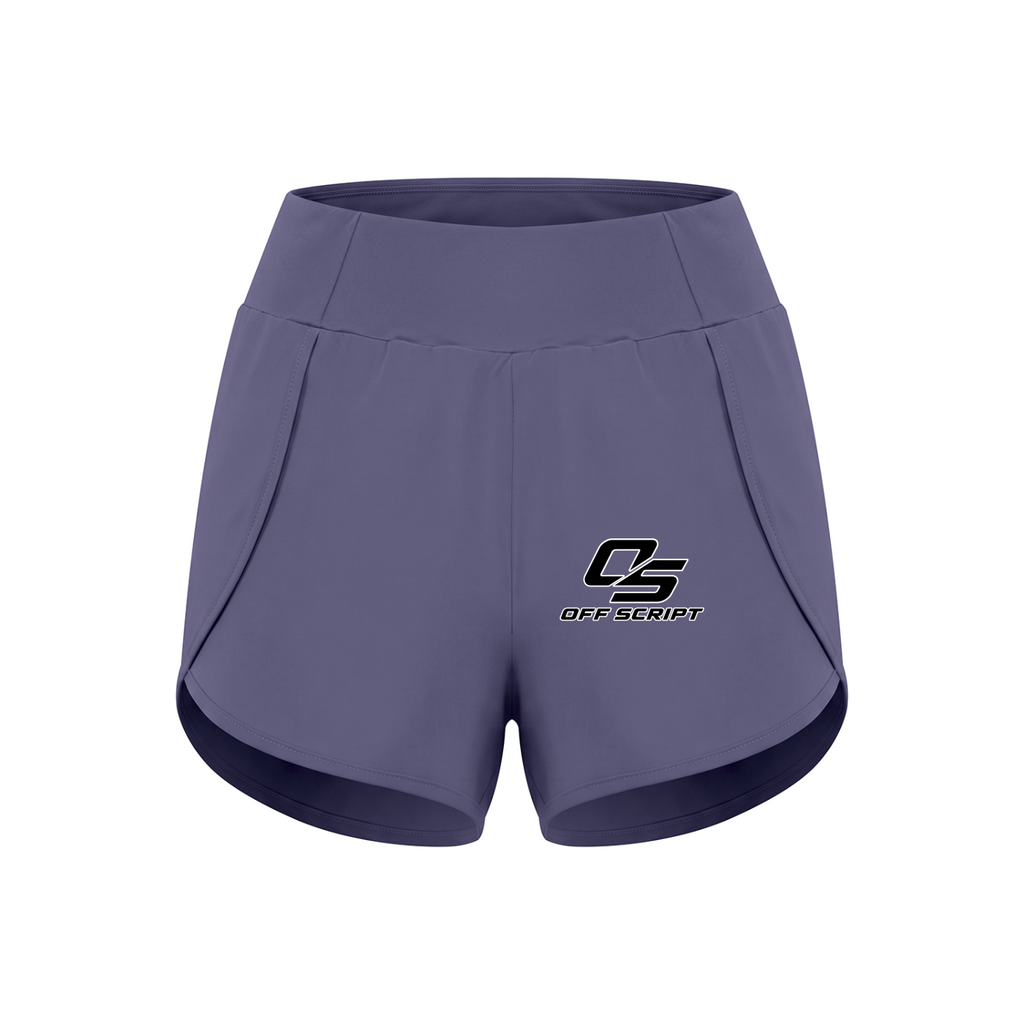 Off Script Women’s High-Rise Curved-Hem Pocket Yoga Shorts