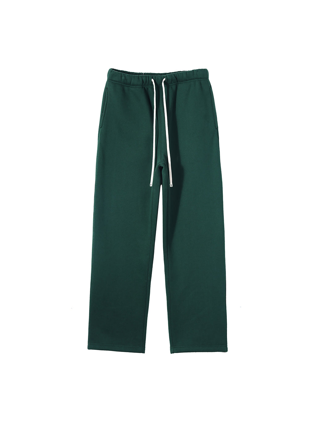 Unisex Solid Colour Fleece Straight-Leg Pants