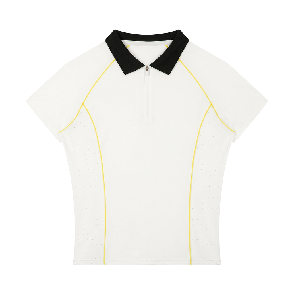 Women’s Slim Fit Quarter-Zip Polo Shirt