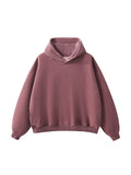 Frayed Enzyme Washed Fleece Hoodie