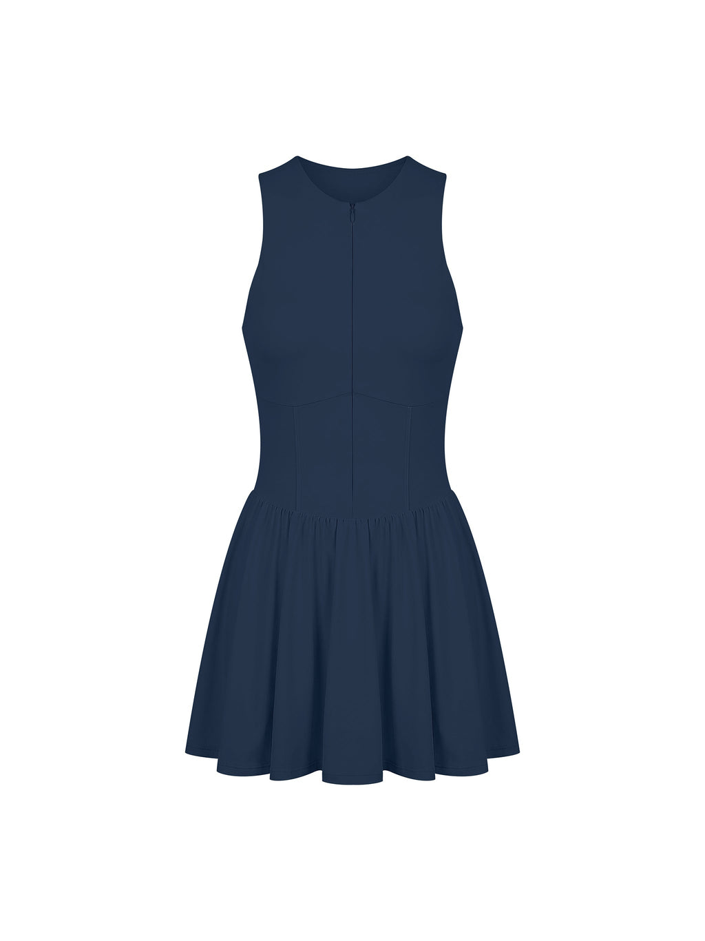 Women’s Ruched Sleeveless Full-Zip Dress