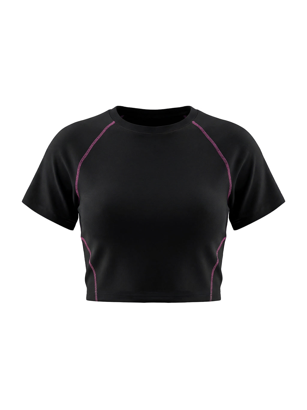 Women's Contrast Stitch Raglan Crop T-Shirt
