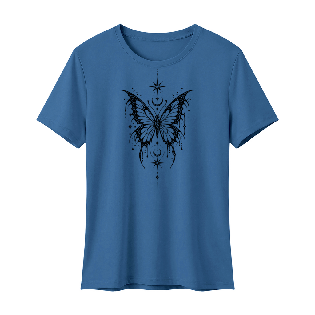 Celestial Butterfly Women’s Regular Fit T-Shirt V2 - Navy Blue front