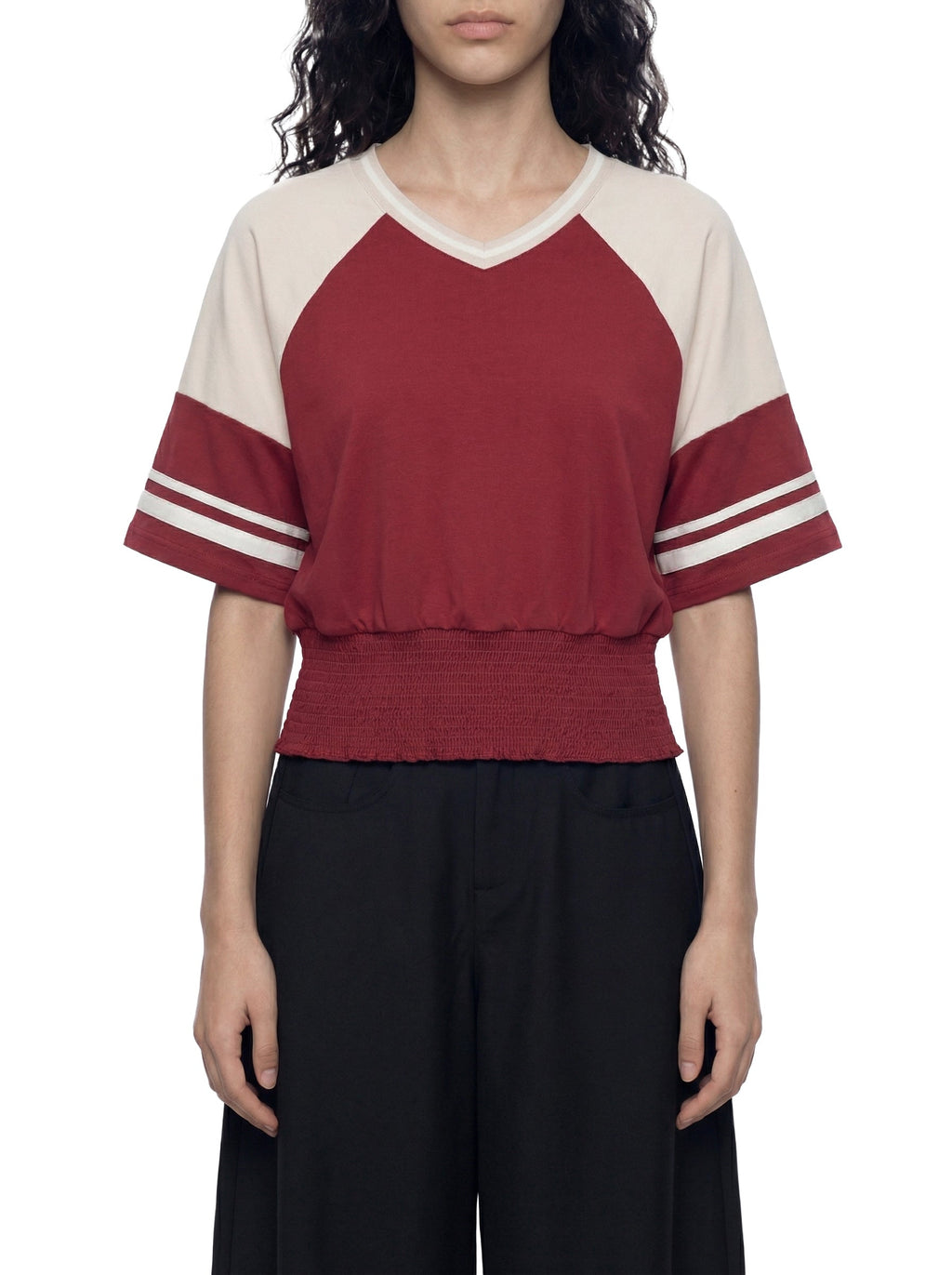 Women's Color Block Ruched T-Shirt