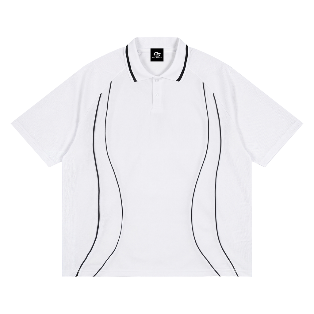 Unisex Raglan Piping Polo Shirt