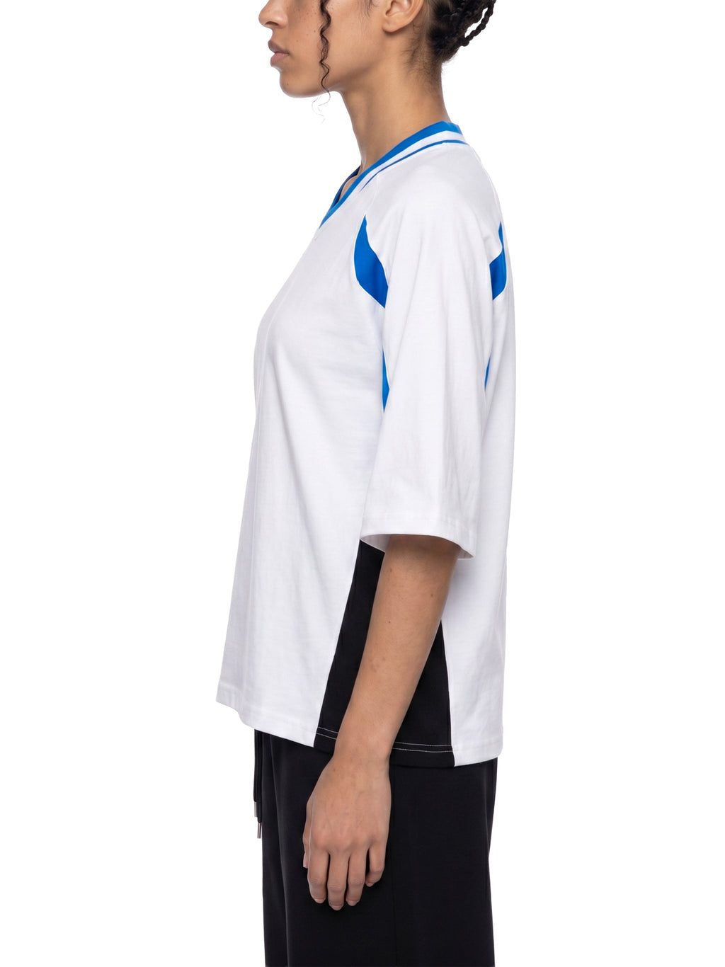 Unisex Oversized Color Block V-Neck T-Shirt