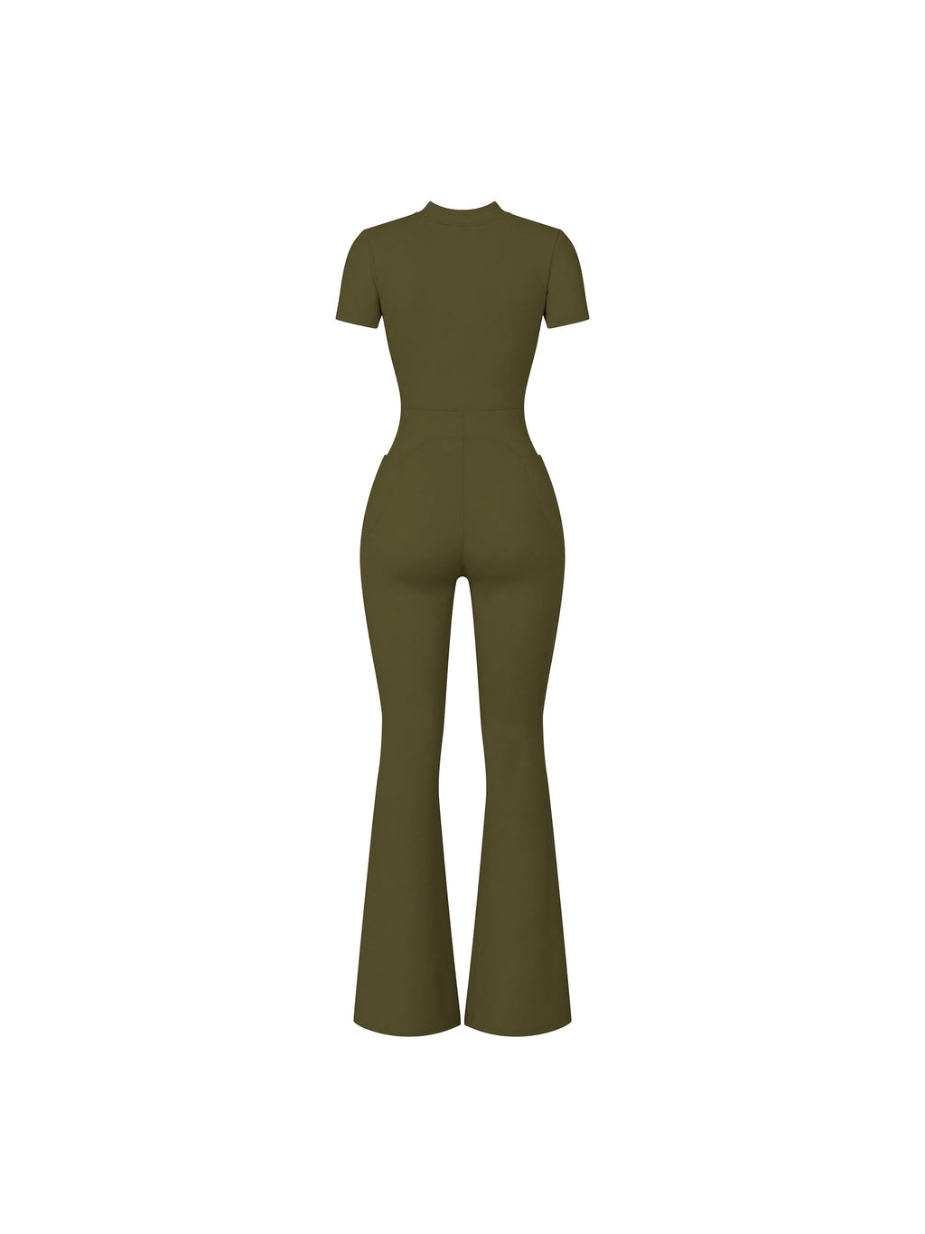 Women’s Tight Flared Leg Quarter-Zip Jumpsuit