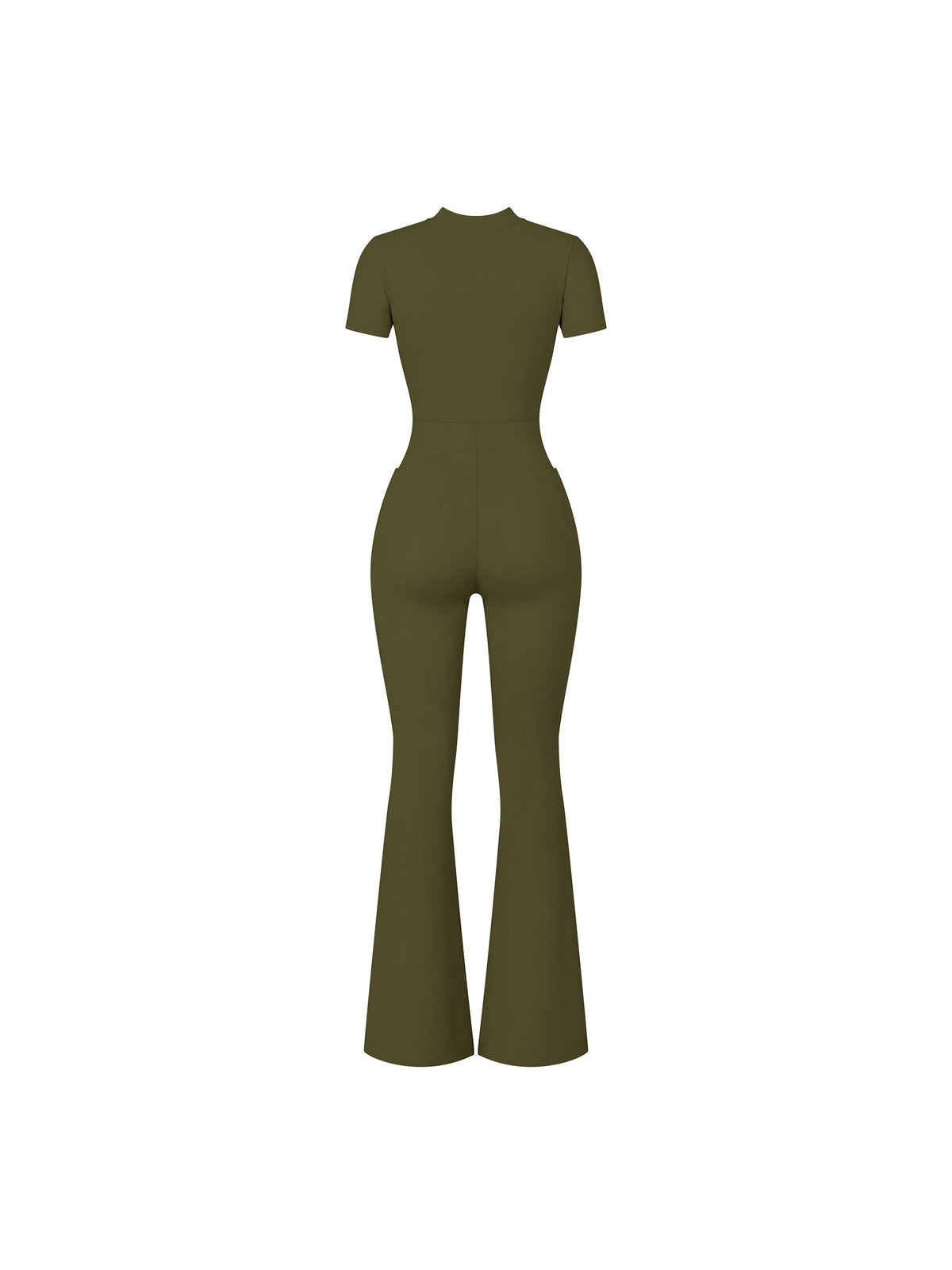 Women’s Tight Flared Leg Quarter-Zip Jumpsuit