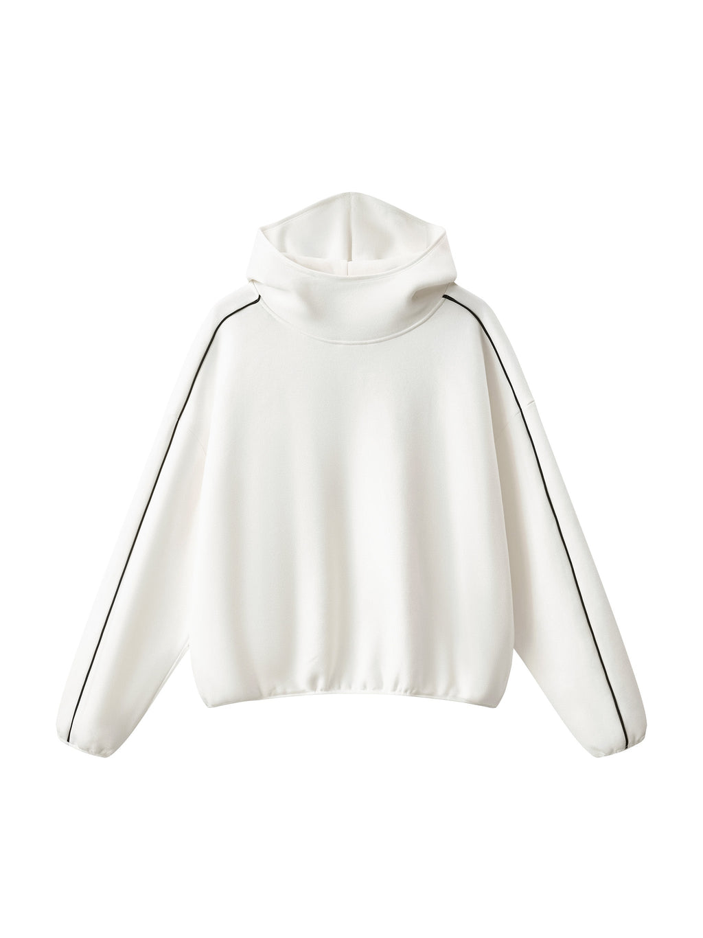 Unisex Boxy Piping Fleece Hoodie
