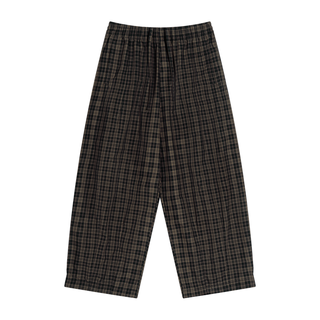 Unisex Plaid Wide-Leg Pants