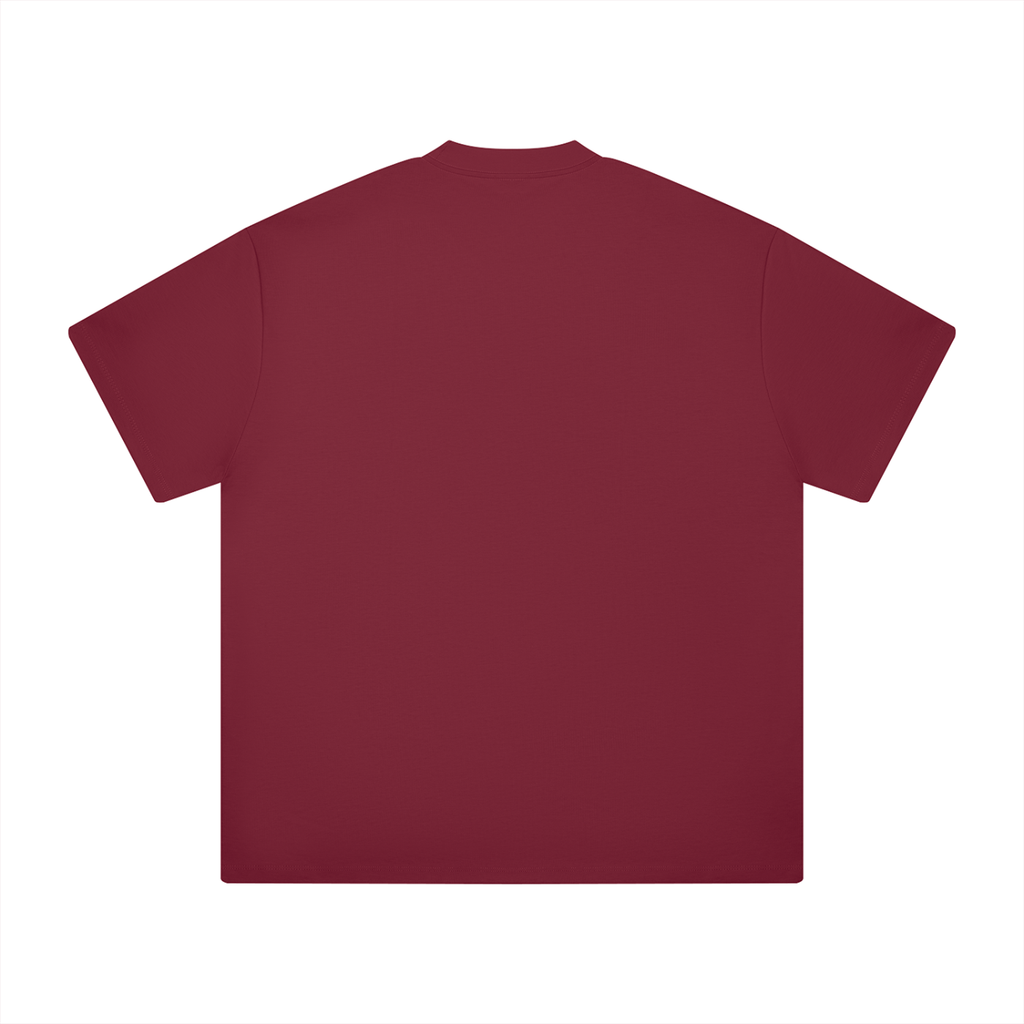 Wine Red Heavyweight Drop Shoulder T-Shirt back product view