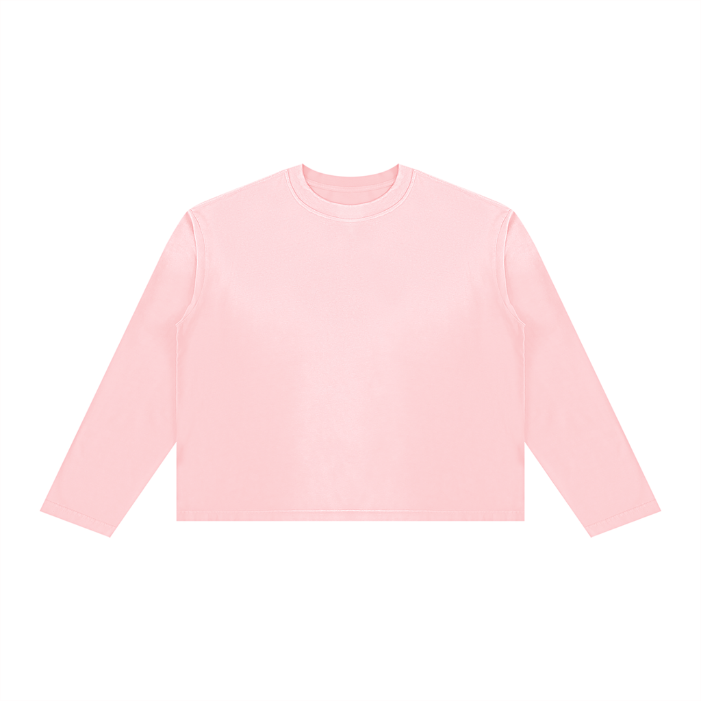 Off Script Sunfade Boxy Long Sleeve T-Shirt - Pink front view