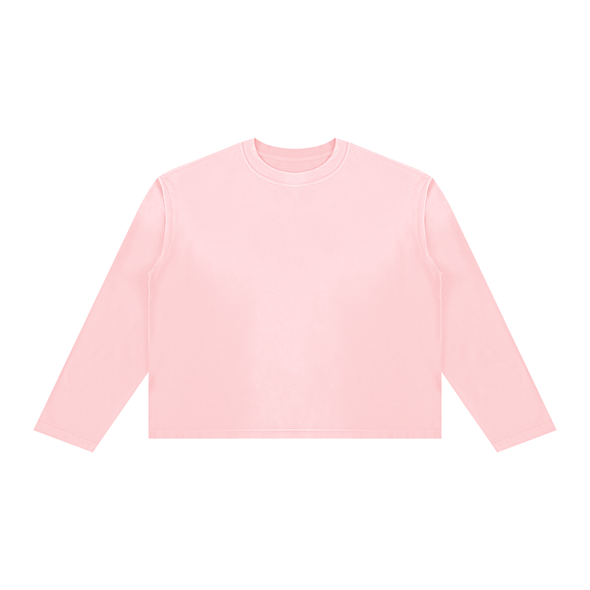 Off Script Sunfade Boxy Long Sleeve T-Shirt - Pink front view