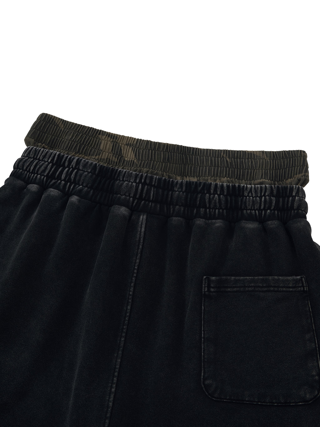 Unisex Vintage Wash Distressed Wide-Leg Shorts