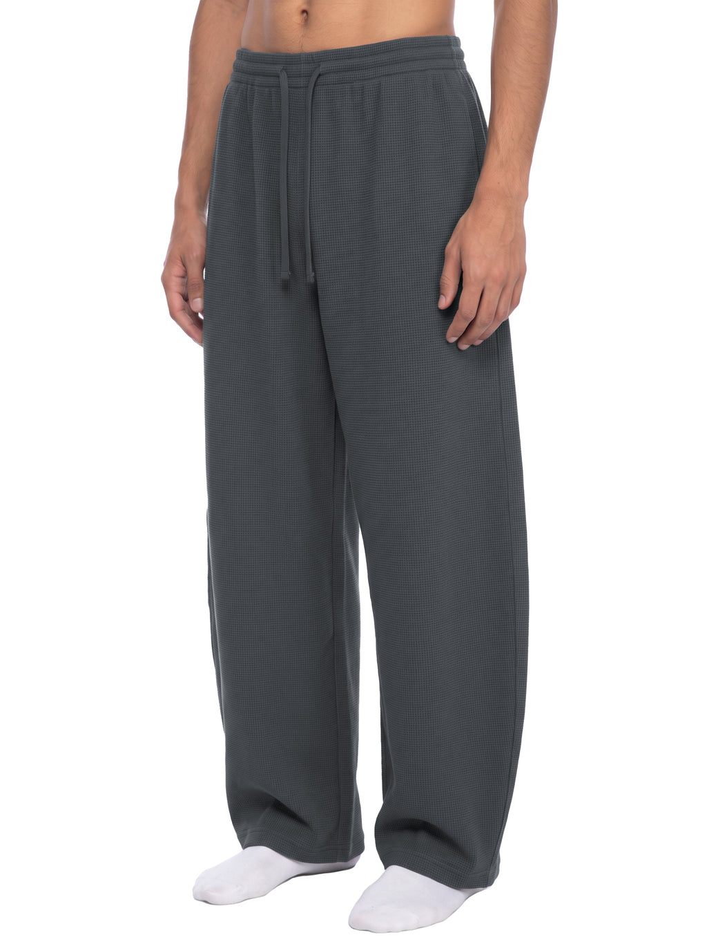 Unisex Waffle Barrel Leg Pants