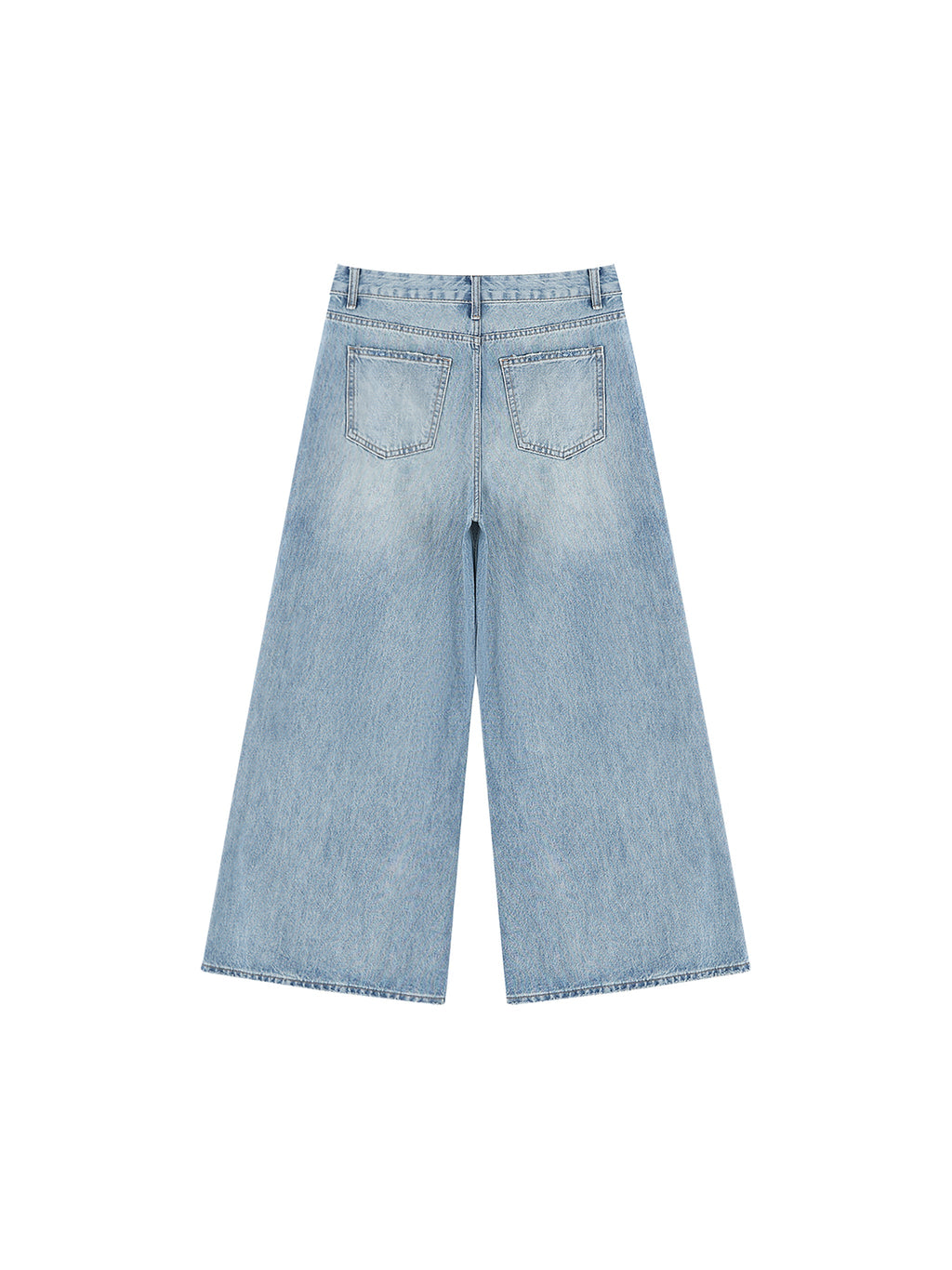 Women's Vintage Wash Distressed Wide Leg Jeans