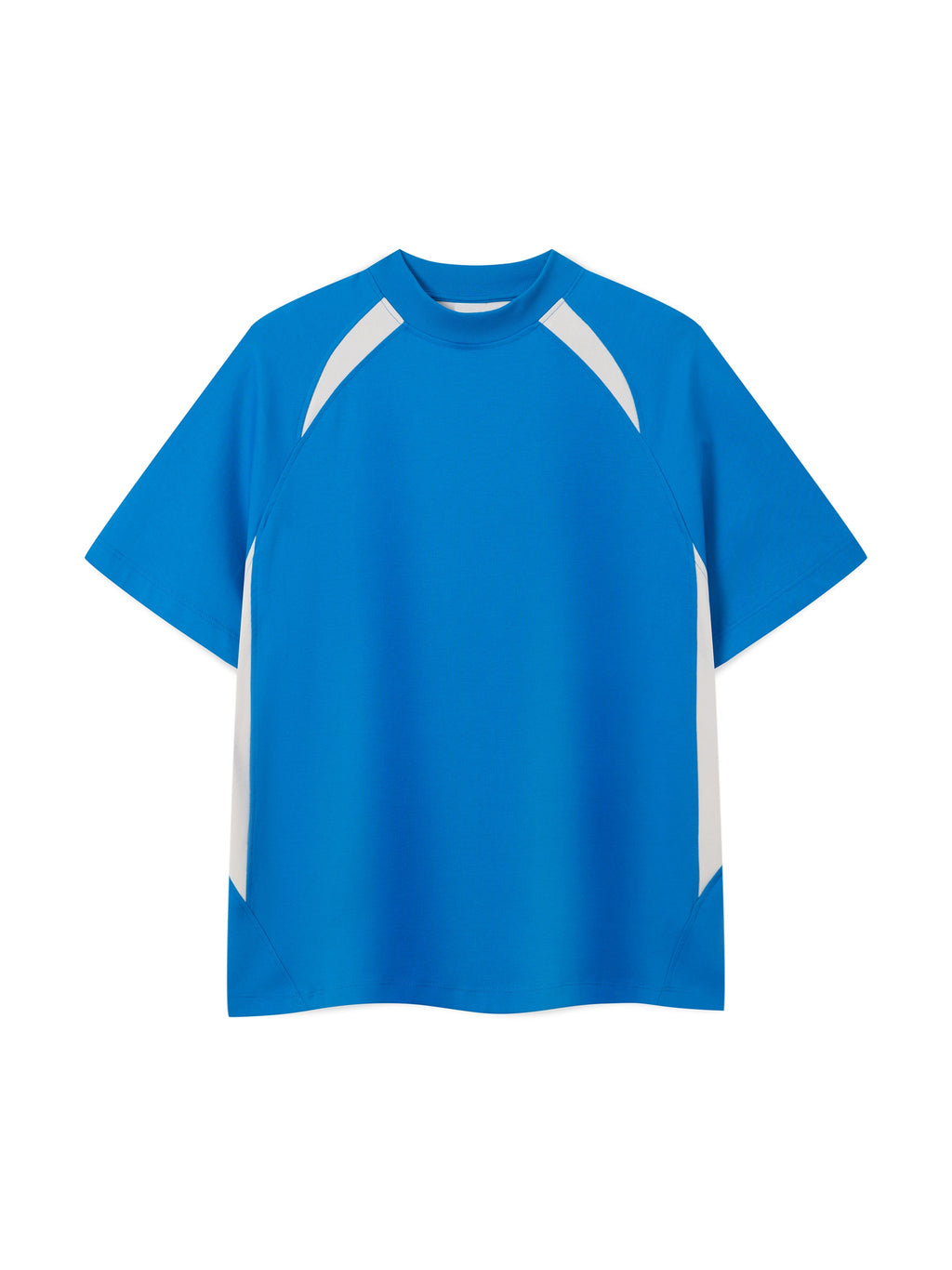 Colourful Blue Unisex Contrast Panel Performance T-Shirt front view