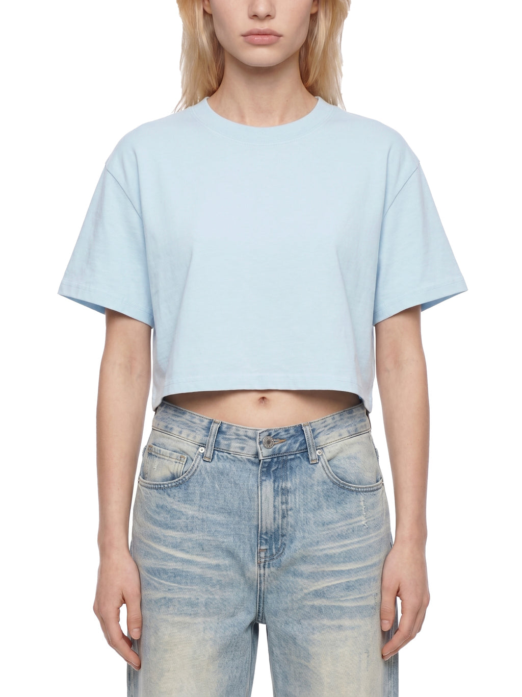 Women's Mineral Wash Cotton Crop T-Shirt