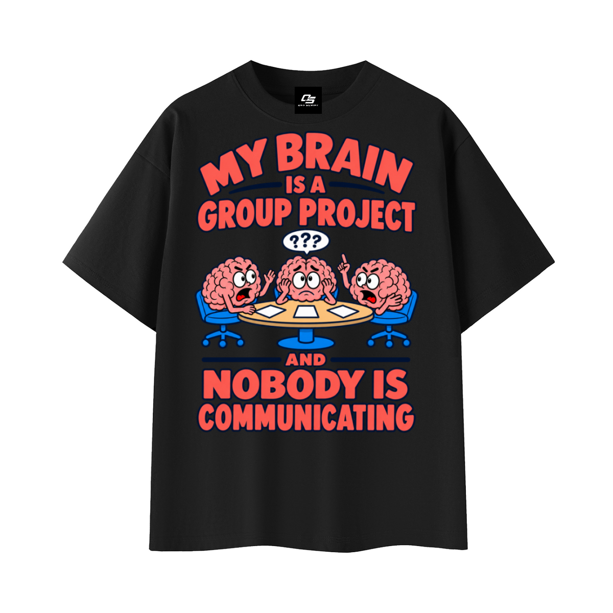 Group Project Graphic Essential Cotton Unisex T-Shirt – Black