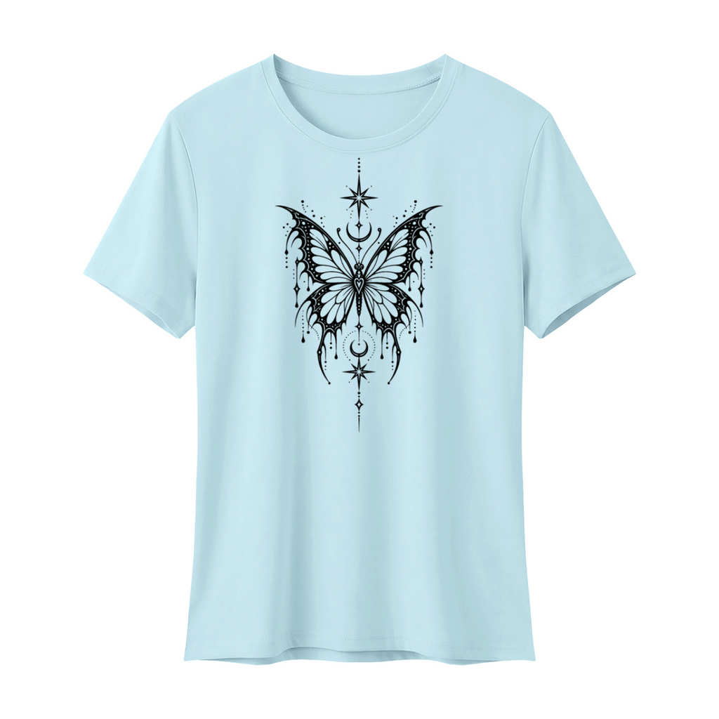 Celestial Butterfly Women’s Regular Fit T-Shirt V2 - Sky Blue front