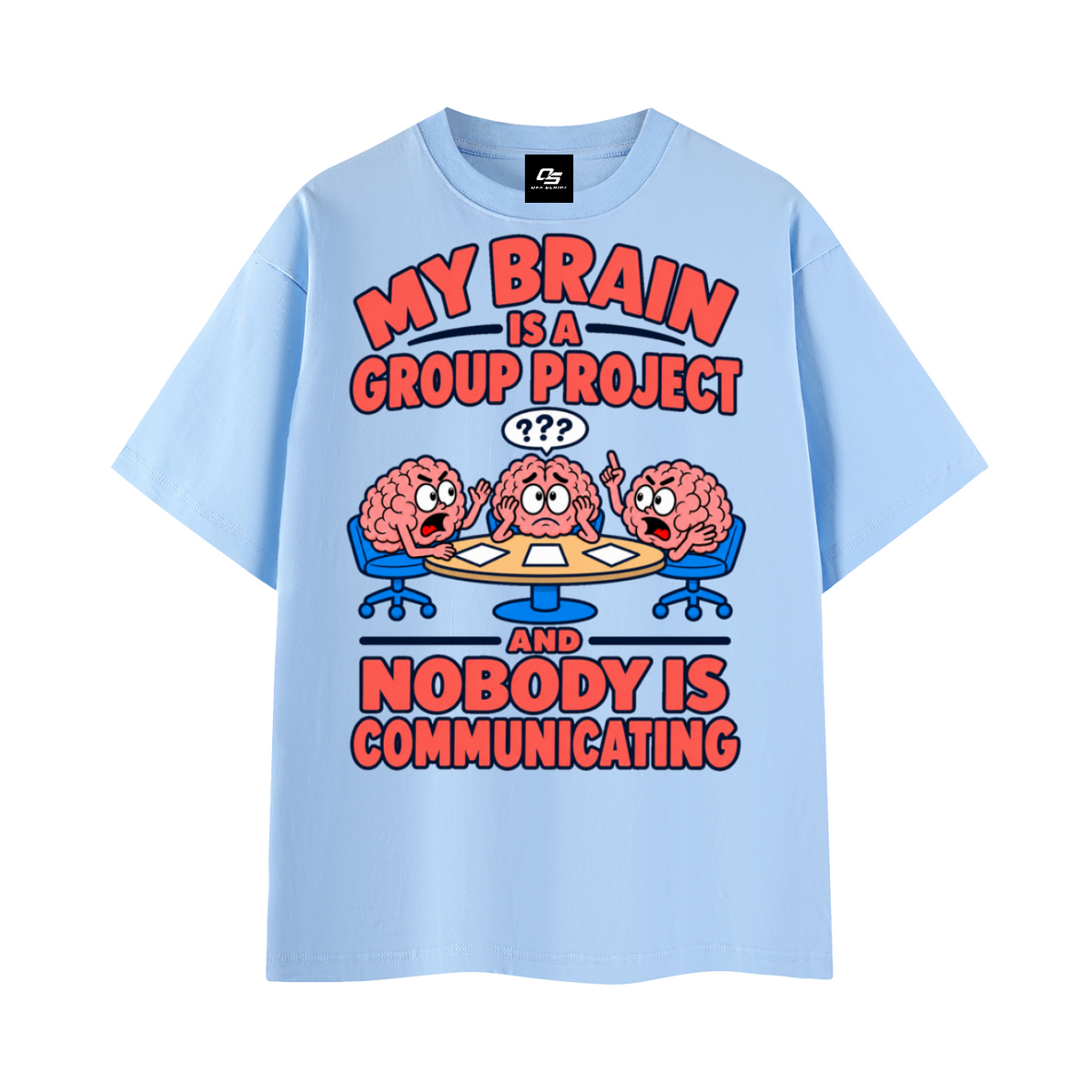Group Project Graphic Essential Cotton Unisex T-Shirt – Blue