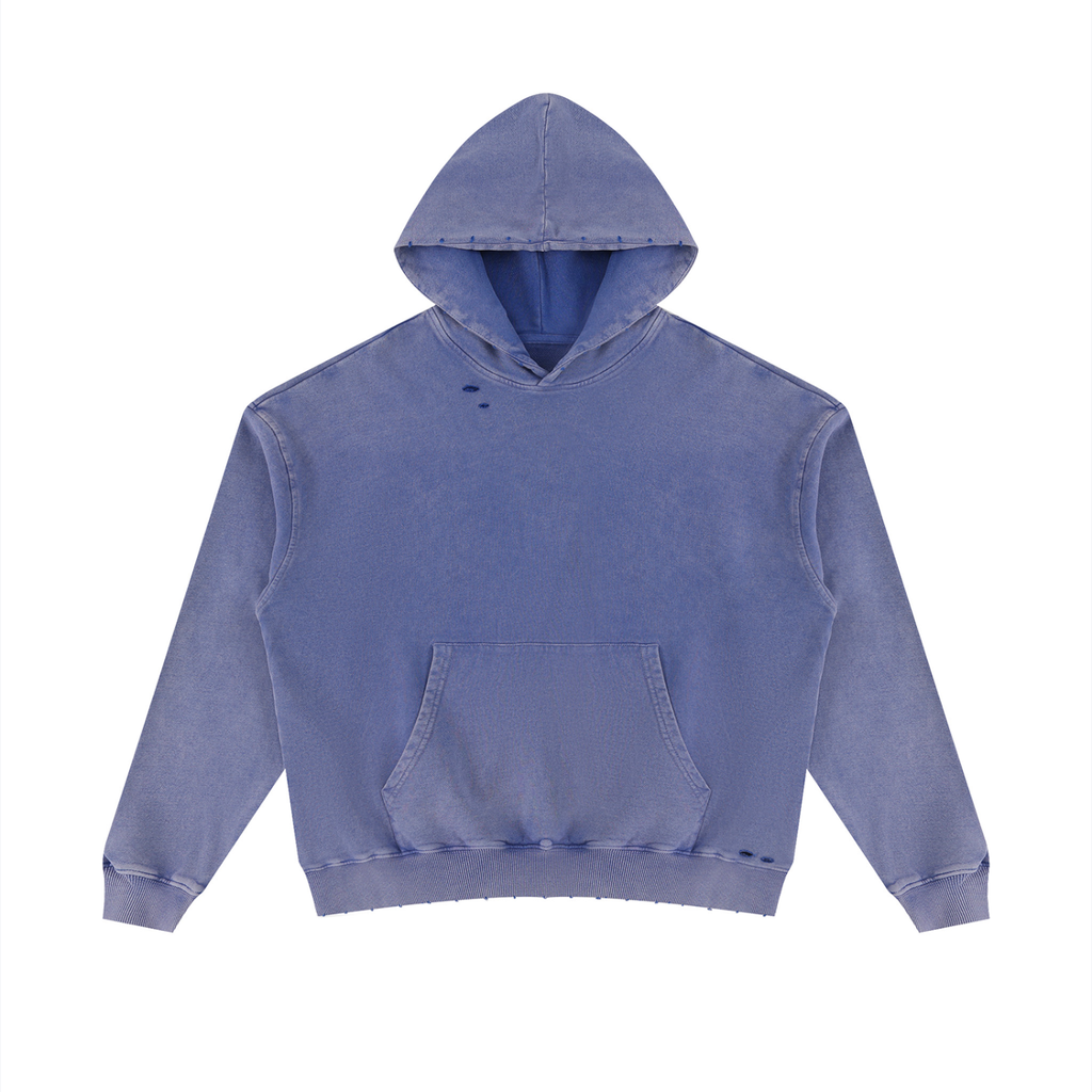 Unisex Mineral Wash Distressed Hoodie