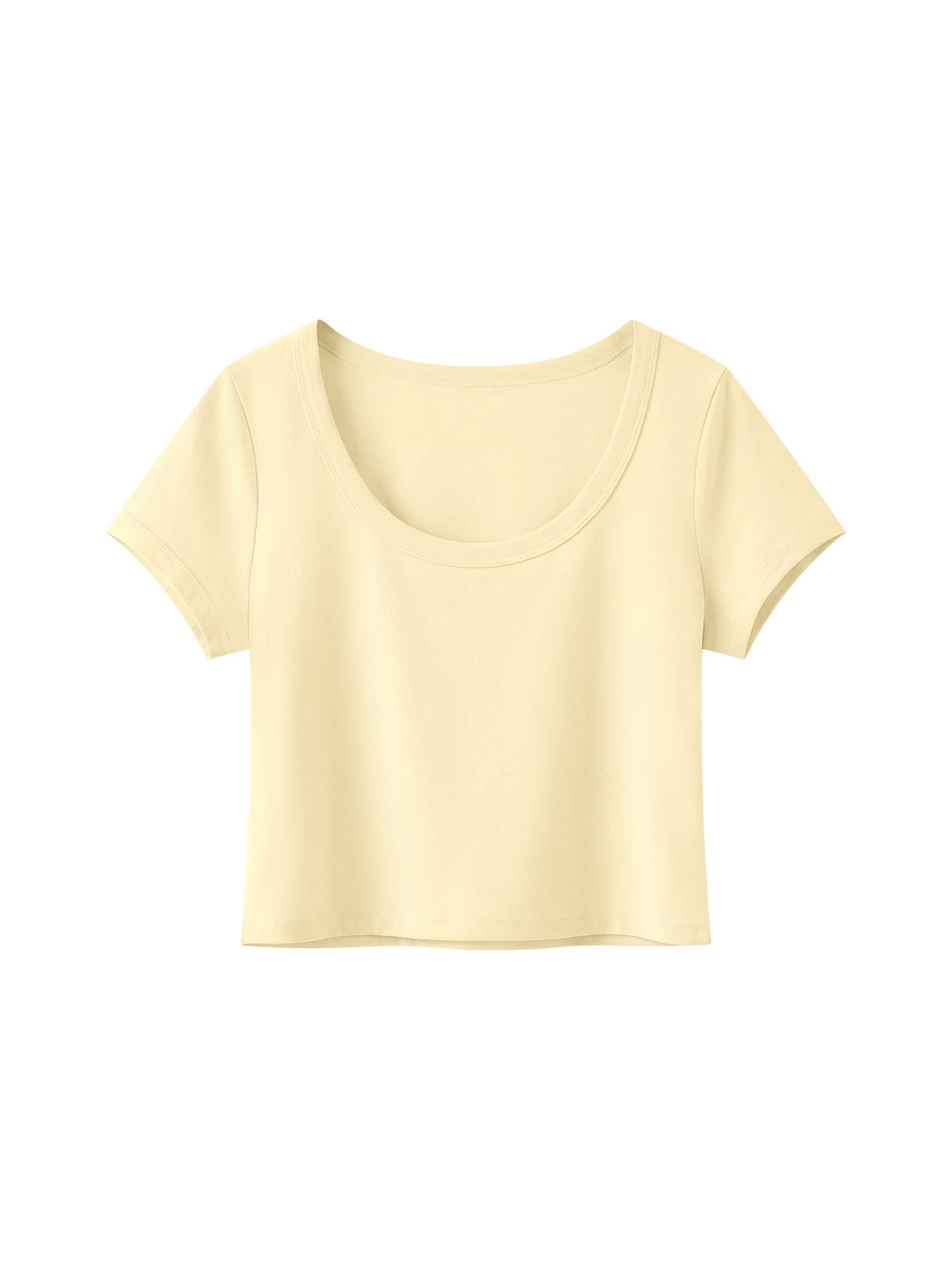 Women's Solid Color Slim Crop T-Shirt