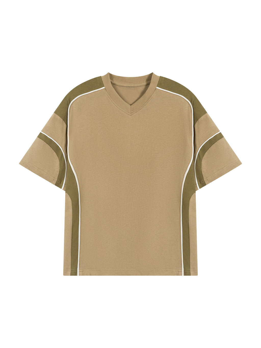 Unisex Colour Block V-Neck T-Shirt