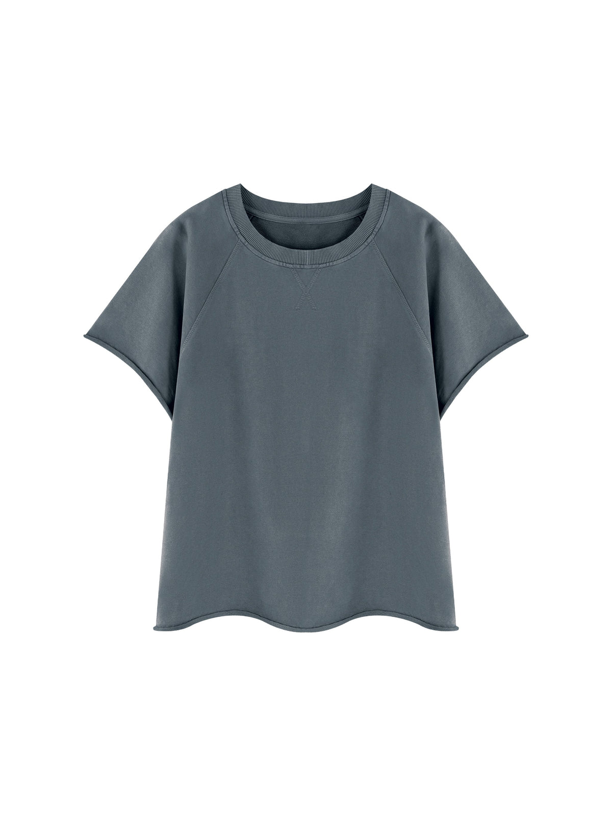 Unisex Vintage Wash Raw Edge Boxy T-Shirt