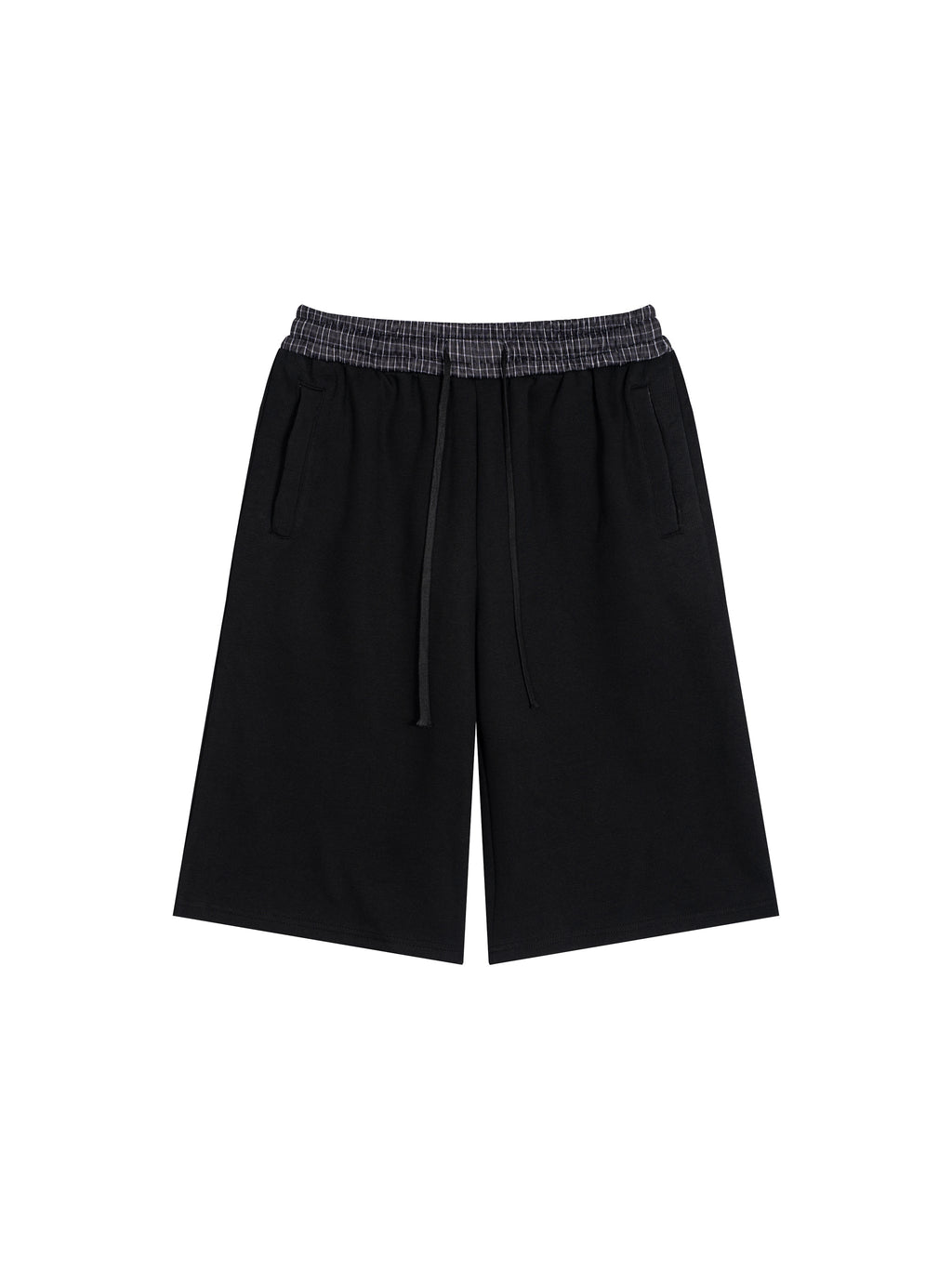 Unisex Plaid Waistband Shorts