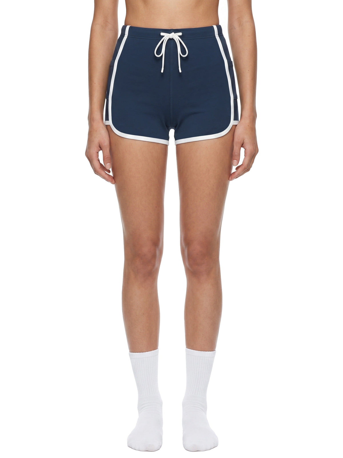 Women's High Rise Color Block Yoga Shorts