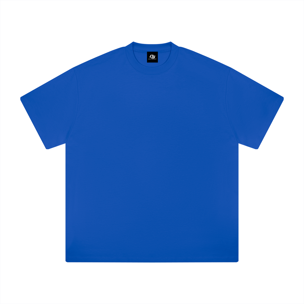 Colorful Blue Heavyweight Drop Shoulder T-Shirt front product view