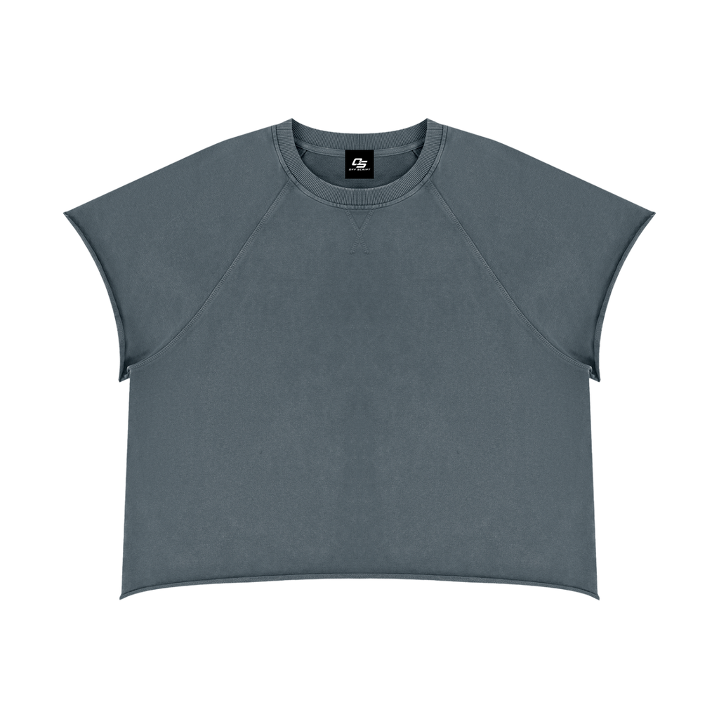 Unisex Vintage Wash Raw Edge Boxy T-Shirt