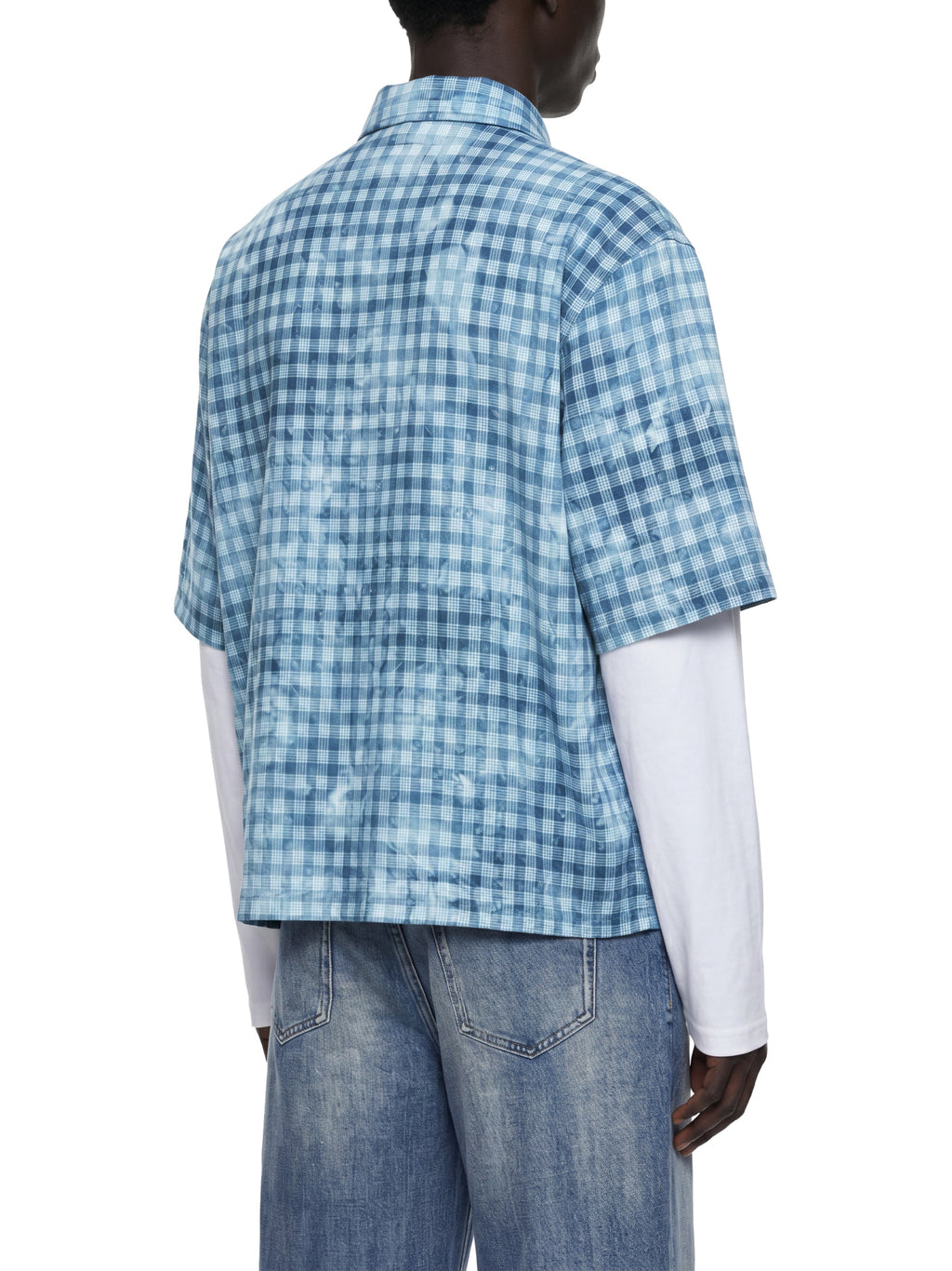 Unisex Vintage Wash Plaid Short Sleeve Shirt