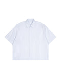 Unisex Striped Boxy Button-Up Shirt