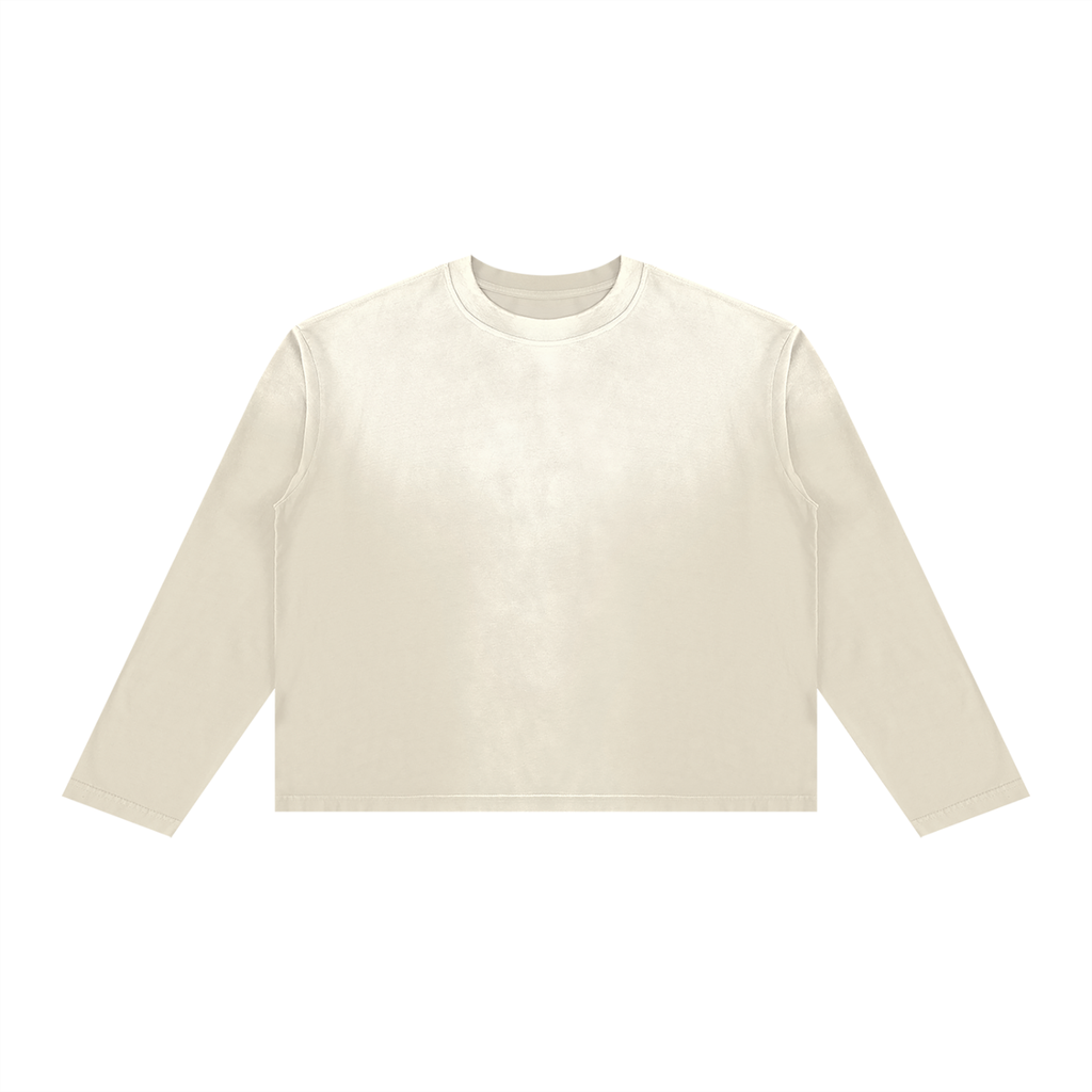 Off Script Sunfade Boxy Long Sleeve T-Shirt - Apricot front view
