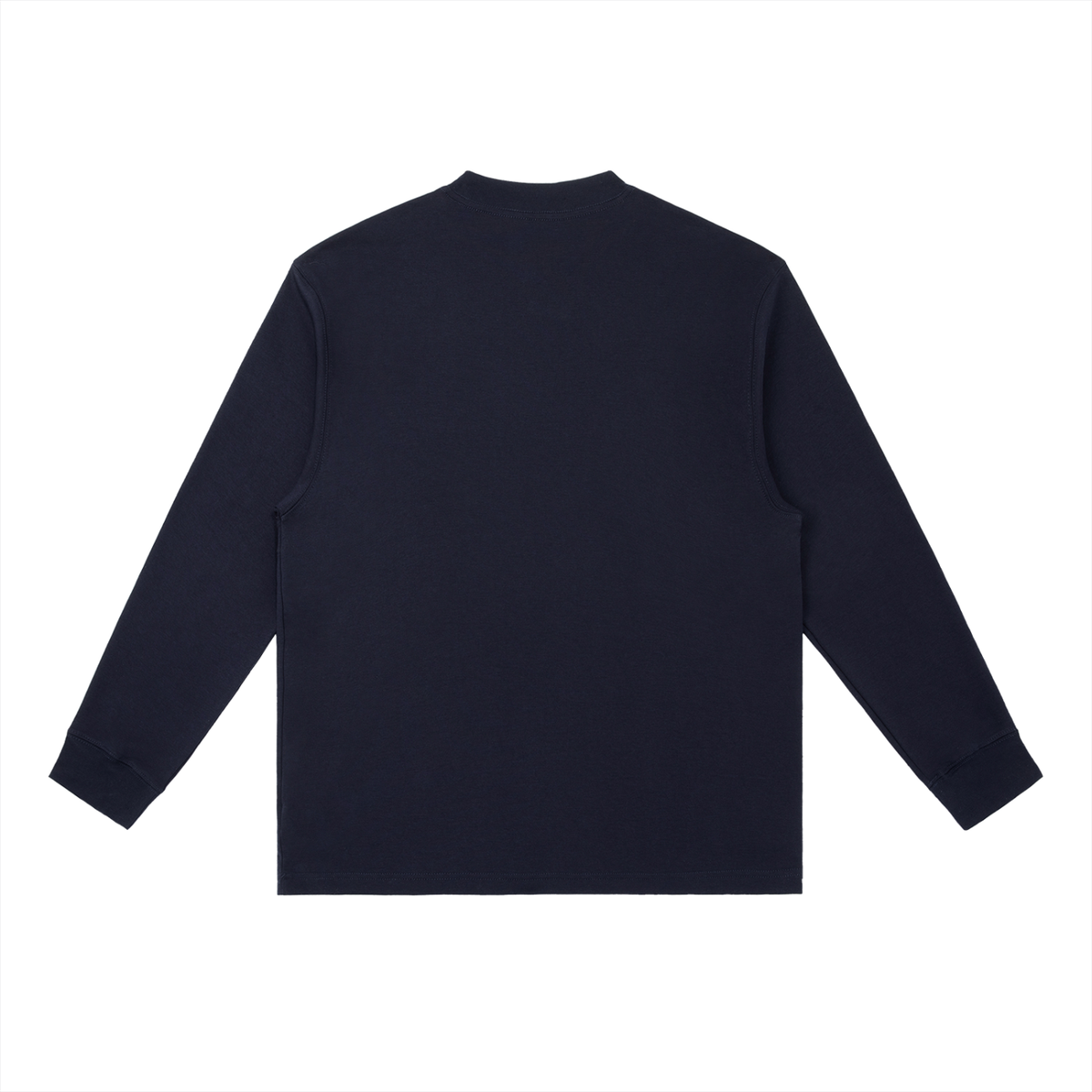 Navy Blue Essential Crewneck Long-Sleeve T-Shirt back product view