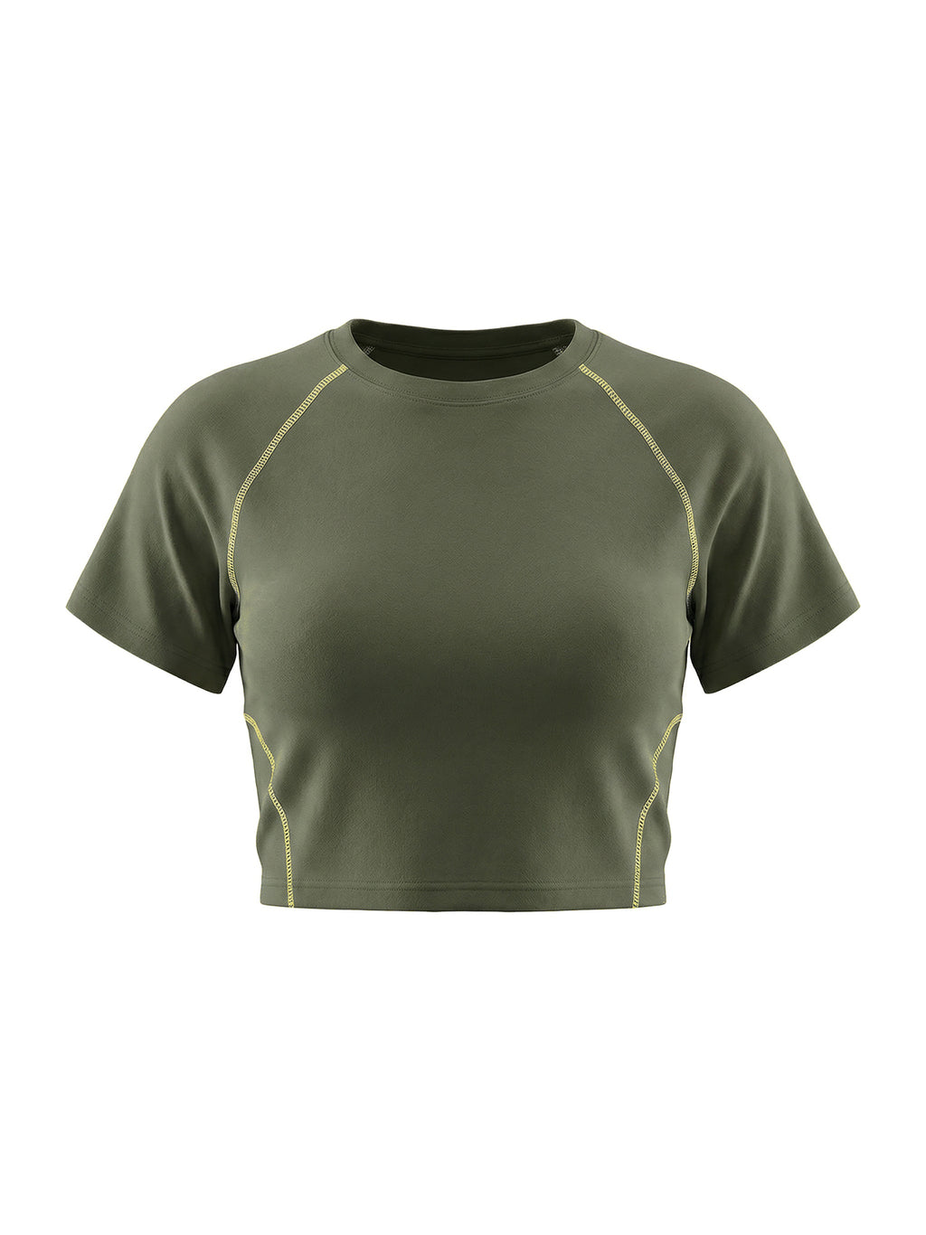 Women's Contrast Stitch Raglan Crop T-Shirt