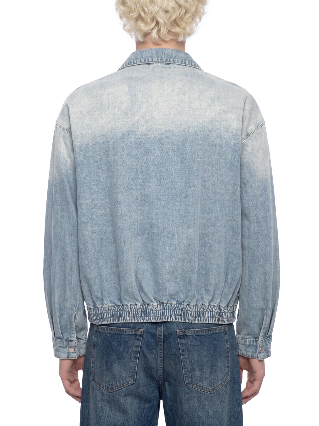 Unisex Vintage Wash Full-Zip Denim Jacket