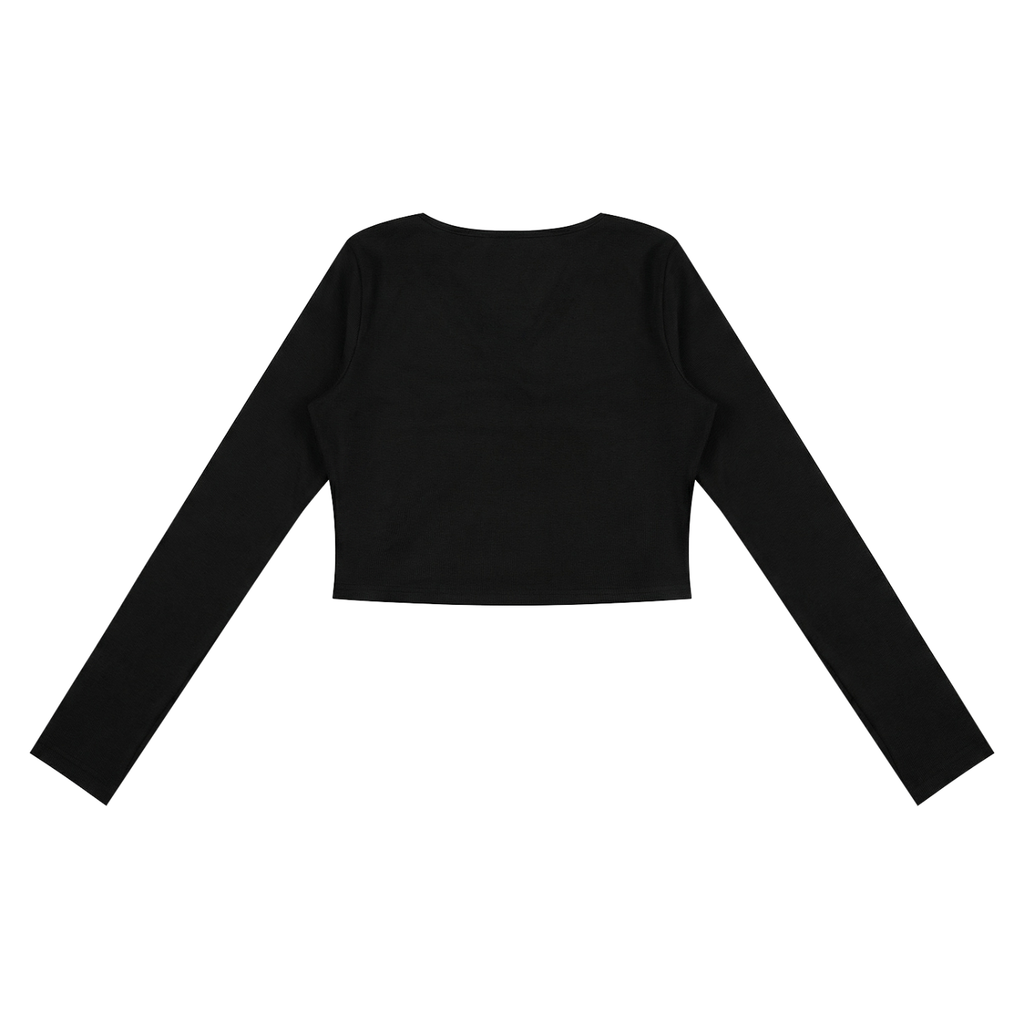 Women's Ruched Long Sleeve Crop T-Shirt
