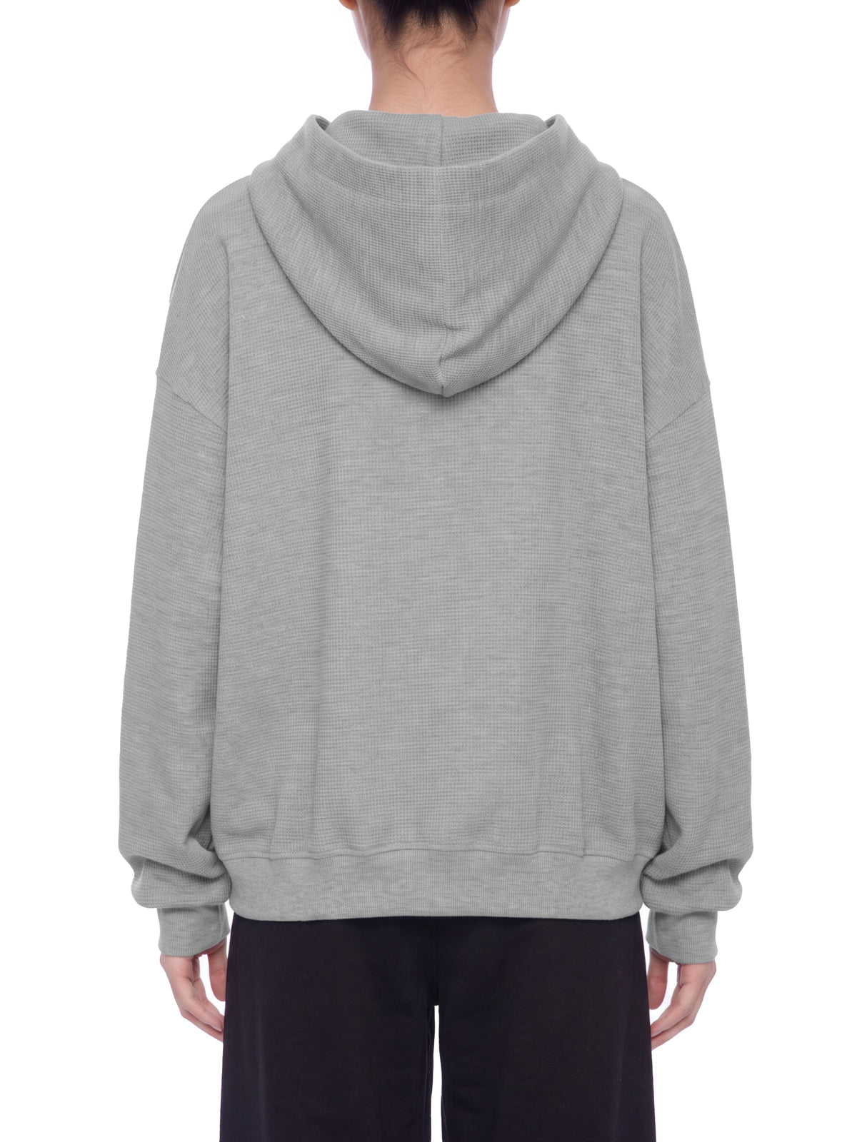 Unisex Waffle Boxy Full-Zip Hoodie